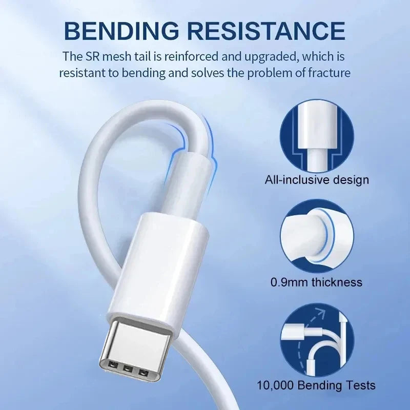 USB-C to USB-C PD 3.0 60W Fast Charging and Data Transfer Cable for Samsung, MacBook, and Huawei