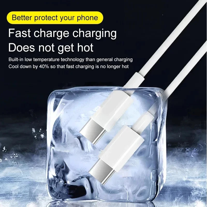 USB-C to USB-C PD 3.0 60W Fast Charging and Data Transfer Cable for Samsung, MacBook, and Huawei